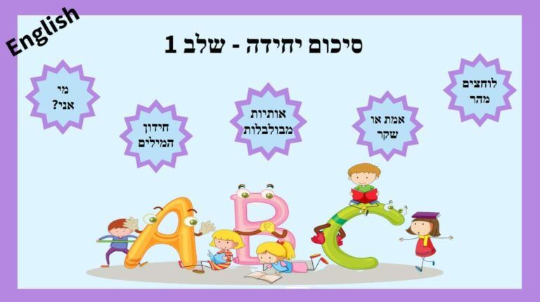 סיכום שלב 1 אוצר מילים