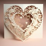 valentines card and seamless pattern,heart papercut, Made by AI,Artificial intelligence